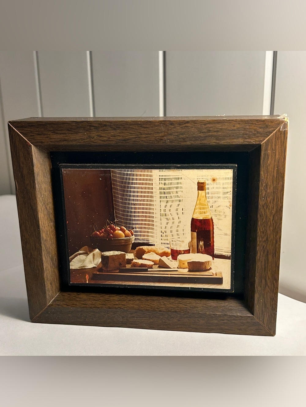 vintage 1970s mcm 3d art print wooden shadow box wall decor